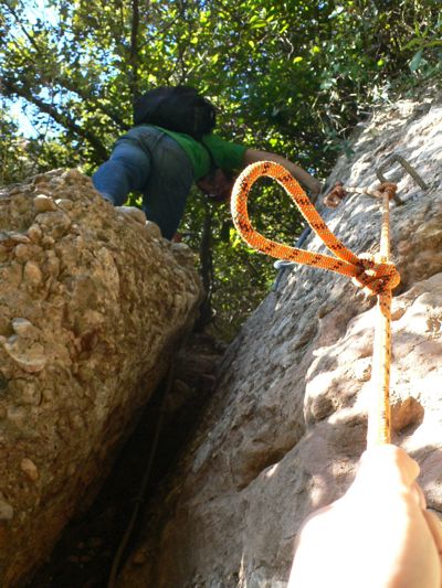 Saliendo de la primera trepada 