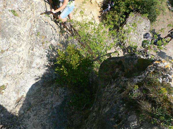 Subiendo al Capluc por las escaleras 