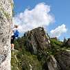 Ladeando en la vía ferrata de les Roques de l