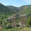 Vista de Peyreleau y  Le Rozier / Ruta a pie Cornisas del Tarn y de la Jonte 