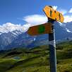 Indicador de bajada al Lieselotte trail / Ruta a pie Senderismo familiar al pie del Eiger | Suiza 