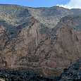 Vista del piramidal cortado de los Coloraos por donde sube la vía ferrata -es un sector de escalada clásica- 