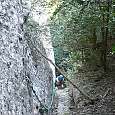 Última cuerda de la canal de l´Hort del Malany antes de la cadena vertical 