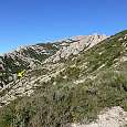 Más o menos en la flecha cogeremos el cauce del torrent de Santa Caterina 