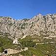 Vista de la cara sur de Montserrat desde Collbató 