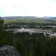 La explanada del Old Faithful desde el mirador Observation Point 
