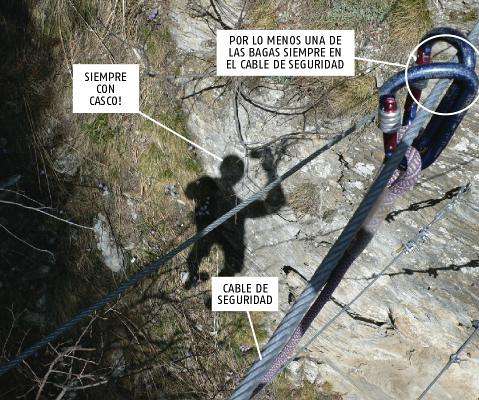 Avanzar por una vía ferrata