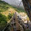 Vista atrás desde la pasarela -el cable de vida va tan alto que es mejor asegurarse a las barandillas- / Valdeón | Picos de Europa 