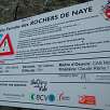 Plafón informativo de la vía ferrata al inicio del itinerario / Rochers de Naye 