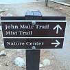 Indicadores del John Muir Trail y del Mist Trail que seguiremos de subida. El John Muir Trail lo reservamos para el regreso / Half Dome | Yosemite 