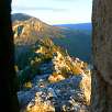 Vistas desde el interior de la ermita de Santa Quiteria / Ruta a pie Camino natural de Montfalcó al congost de Mont-rebei 