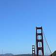 Vista atrás al Golden Gate y al parque de Presidio 