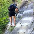 Primeras grapas de la vía ferrata 
