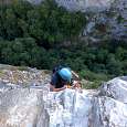 Paso final de salida de la vía ferrata 
