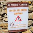 Cartel informativo al final de la vía ferrata 
