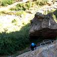 Vista hacia abajo al inicio de la vía ferrata 