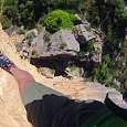 Vista hacia el inicio de la vía ferrata -muy aérea- 