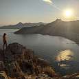 Cima del Peñón de Ifalch hacia el sur con la puesta de sol 