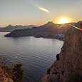 Puesta de sol ya podemos espabilar para bajar con algo de luz. 