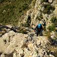 Final de la vía ferrata Sergi después de una zona con cortos desplomados 