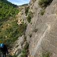 Inicio de trepada en la vía ferrata Sergi 