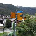 Indicadores -klettersteig- de entrada a la Alte G. camino que nos lleva al inicio de la vía ferrata 